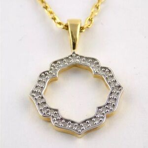 Ornate Open Necklace With Diamonds By Heng Ngai Gold over 925 SS Necklace